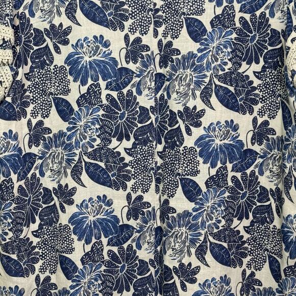 Luisa Perla x Anthropologie Size Small Lace Trimmed Linen Blend Shift Dress - Picture 5 of 7